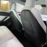 Leather Seat Back Kick Protectors with Organizer Storage Pocket