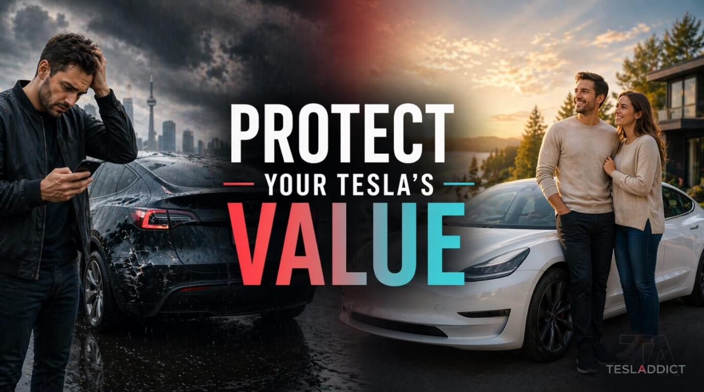 Tesla Model 3 and Model Y showing value loss vs protected investment concept