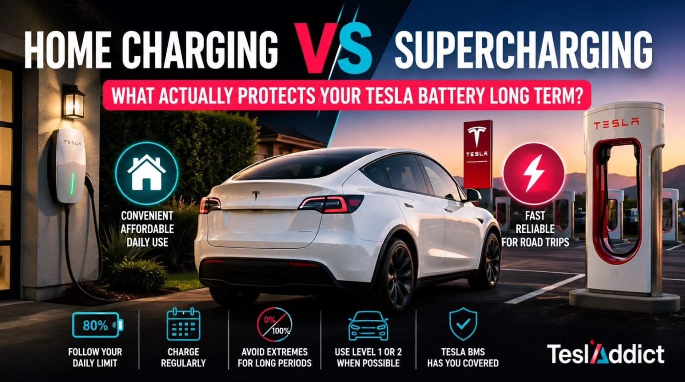 Tesla home charging vs Supercharging comparison for long-term battery health