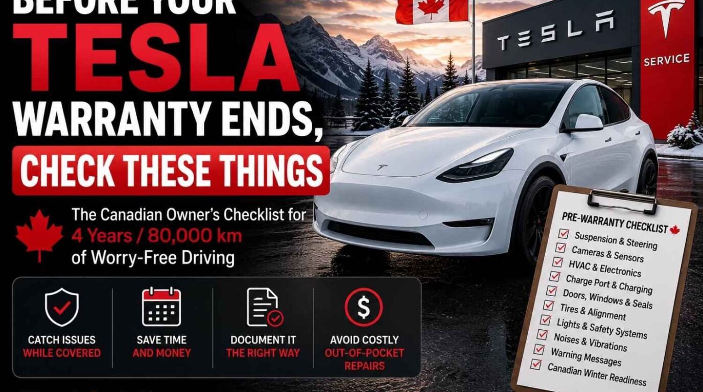 Tesla warranty expiring checklist for Canadian owners before 4 years or 80,000 km